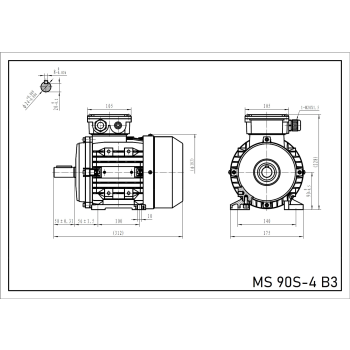 Silnik elektryczny 1,1kW 1400 obr/min. 90 B3